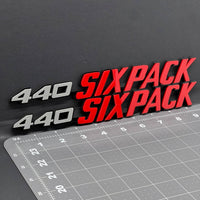 2PCS 340/440 SIX PACK Side Emblems – Muscle Car Multicolor Fender Badges