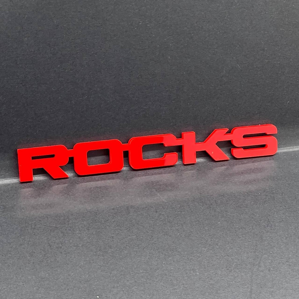 1PC ROCKS Emblem – Acrylic Tailgate or Fender Badge for Car, SUV, Truck