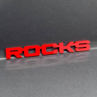 1PC ROCKS Emblem – Acrylic Tailgate or Fender Badge for Car, SUV, Truck