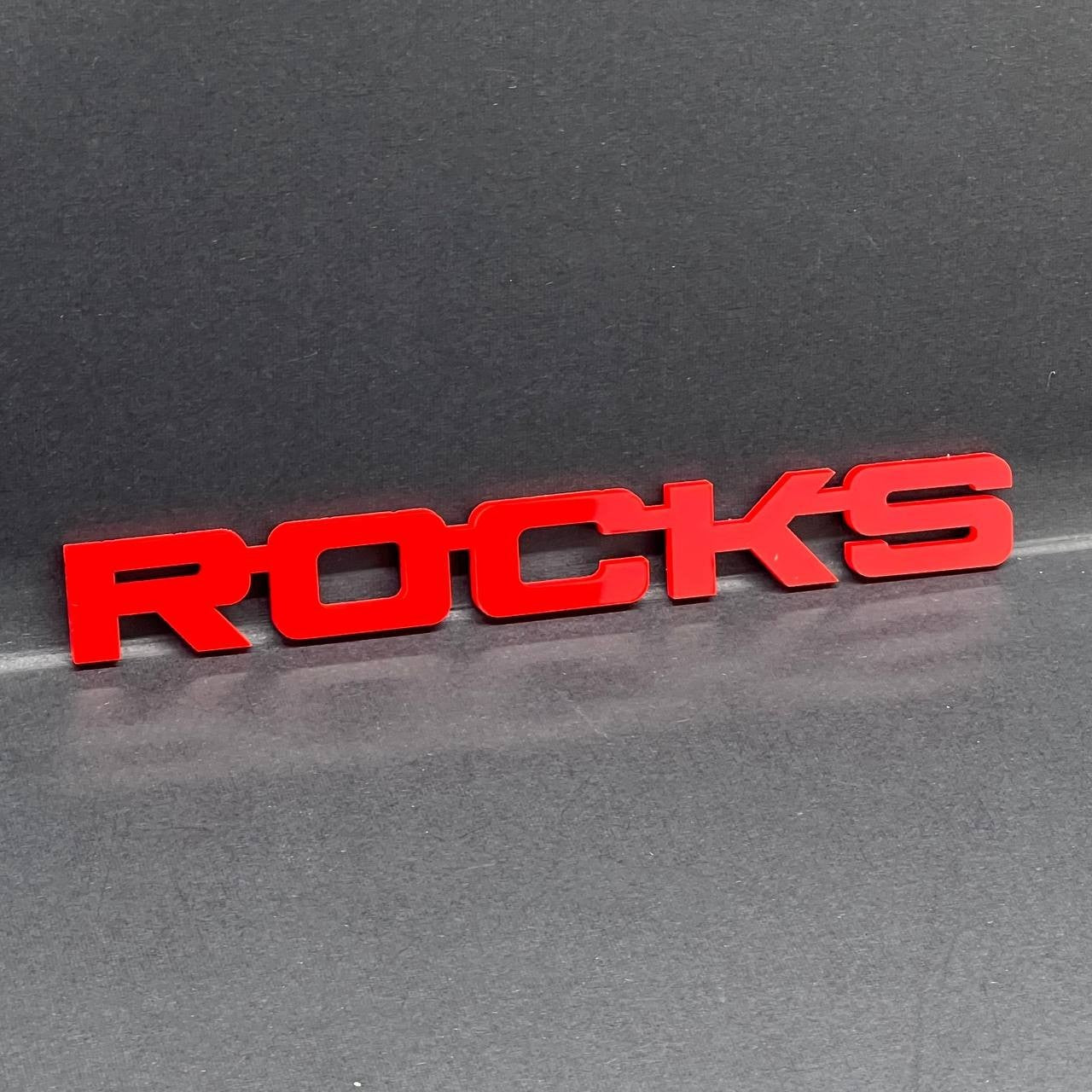 1PC ROCKS Emblem – Acrylic Tailgate or Fender Badge for Car, SUV, Truck