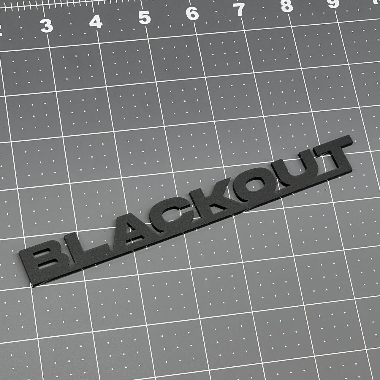 1PC BLACKOUT Emblem – 3D Multicolor Acrylic Car Badge Decal for Car Truck SUV