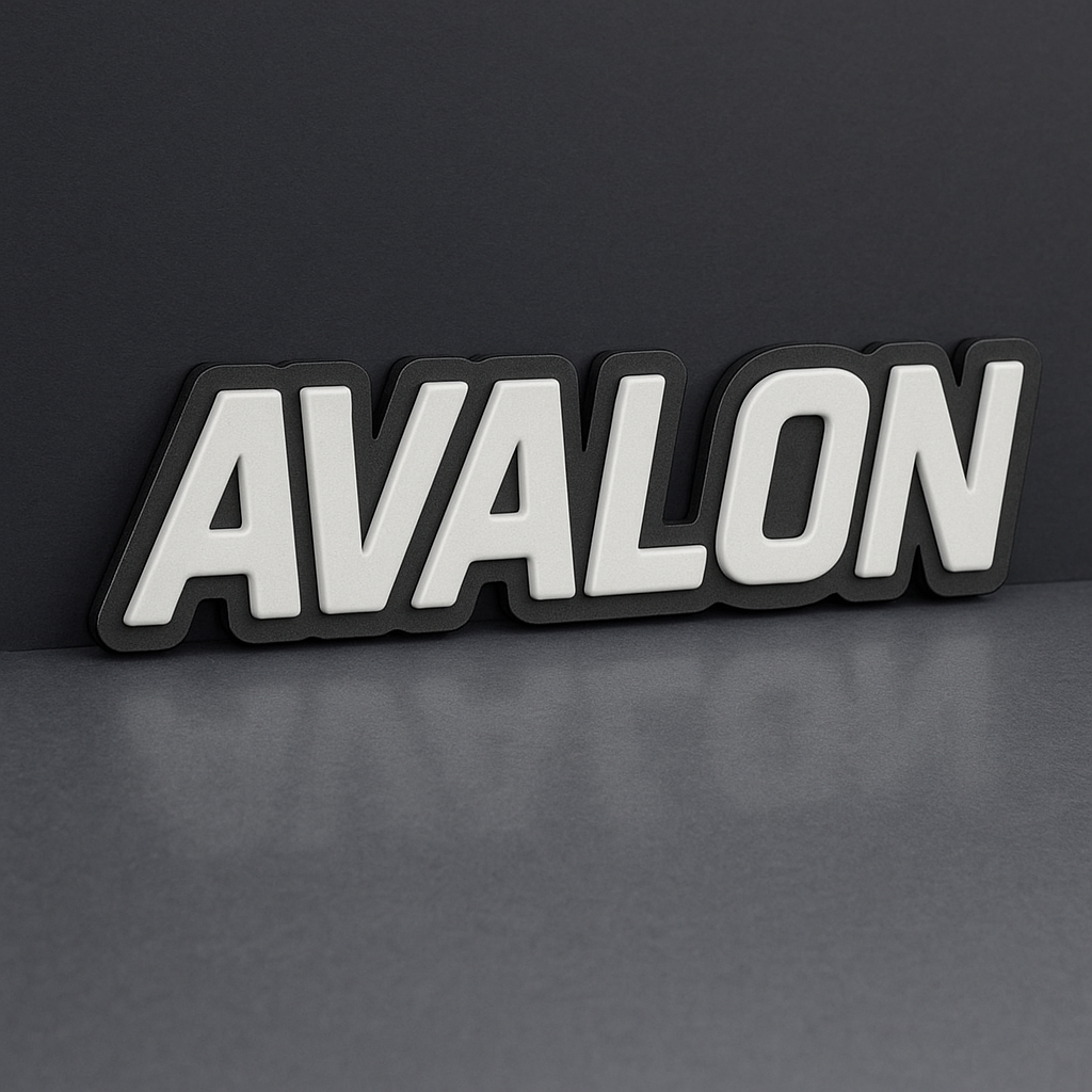 1PC AVALON Emblem – 3D Multicolor Acrylic Car Badge Decal for Fender & Tailgate