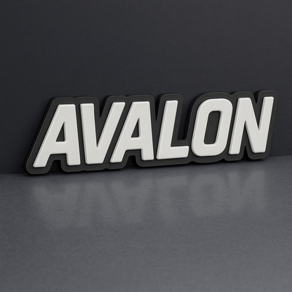 1PC AVALON Emblem – 3D Multicolor Acrylic Car Badge Decal for Fender & Tailgate
