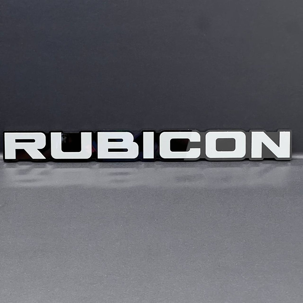 RUBICON EMBLEMS QTY 2 FENDER EXTERIOR RUBICON BADGE PAIR 3D EMBLEMS