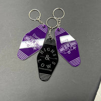 Personalized Hotel Key Tag – Black Keychain with Custom Logo & Room Number