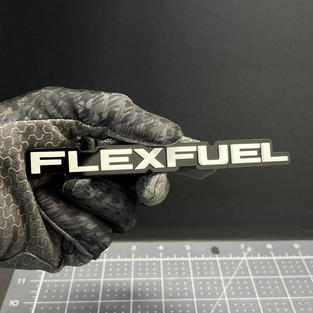 1PC FLEXFUEL Emblem – 3D Multicolor Acrylic Car Badge Decal for Fender/Trunk