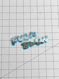 Anti Tesla Anti Elon Musk MULTI COLOR Emblem Badge (1pc)