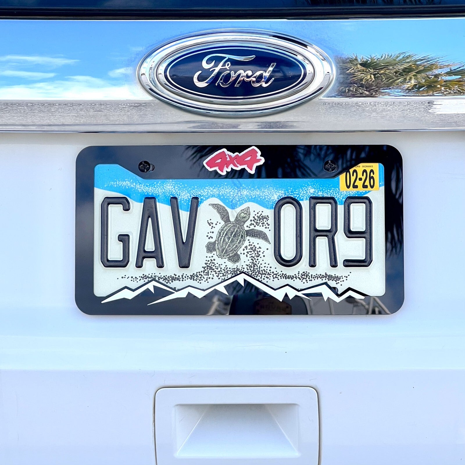 2D MOUNTAINS COLOR CHOICE LICENSE PLATE FRAME 4x4 MOUNTAINS