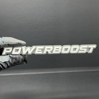 1PC POWERBOOST White Emblem Custom Fender or Tailgate Badge for Car SUV or Truck