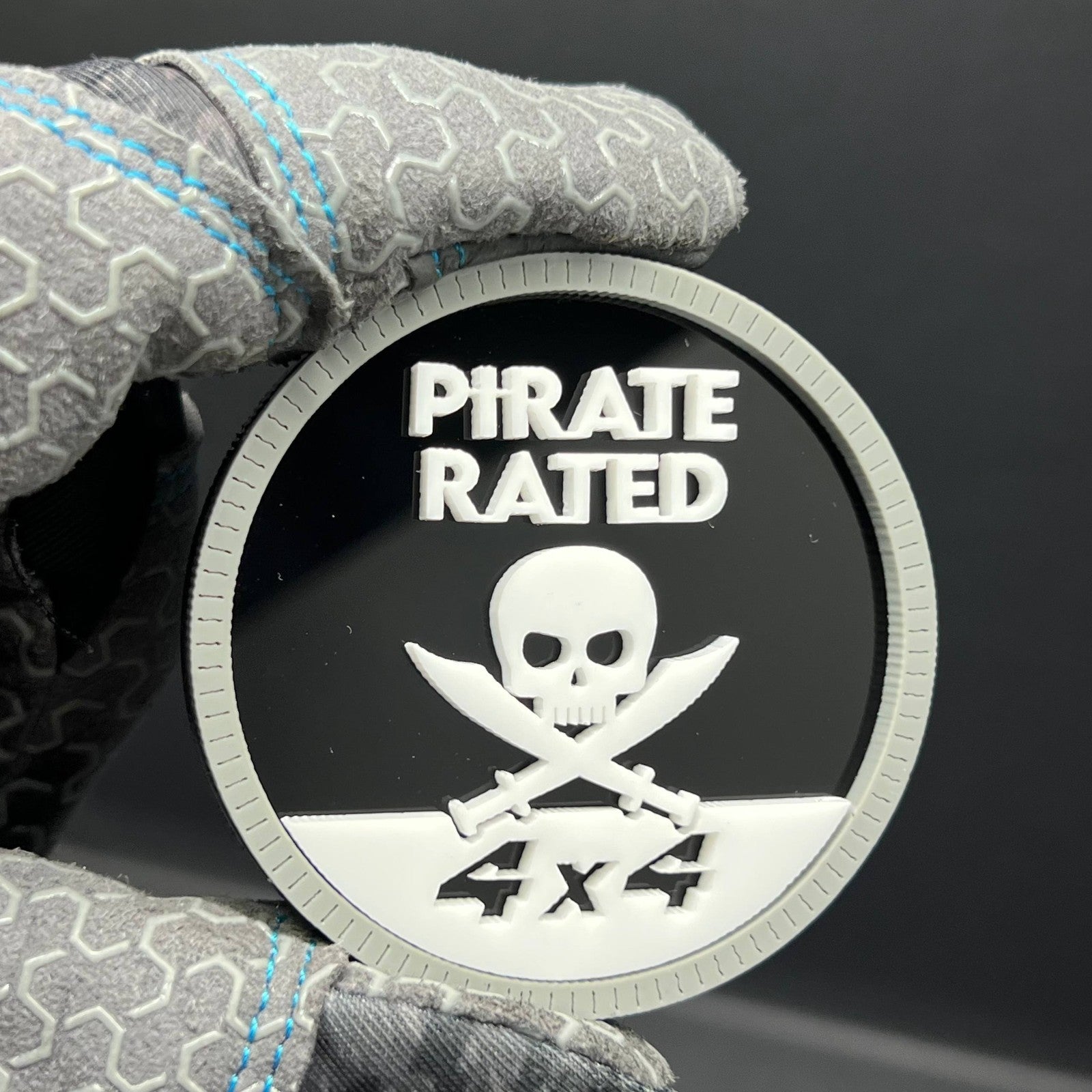 1pc PIRATE RATED 3D Emblem – Multicolor Acrylic Badge for Car Fender & Trunk