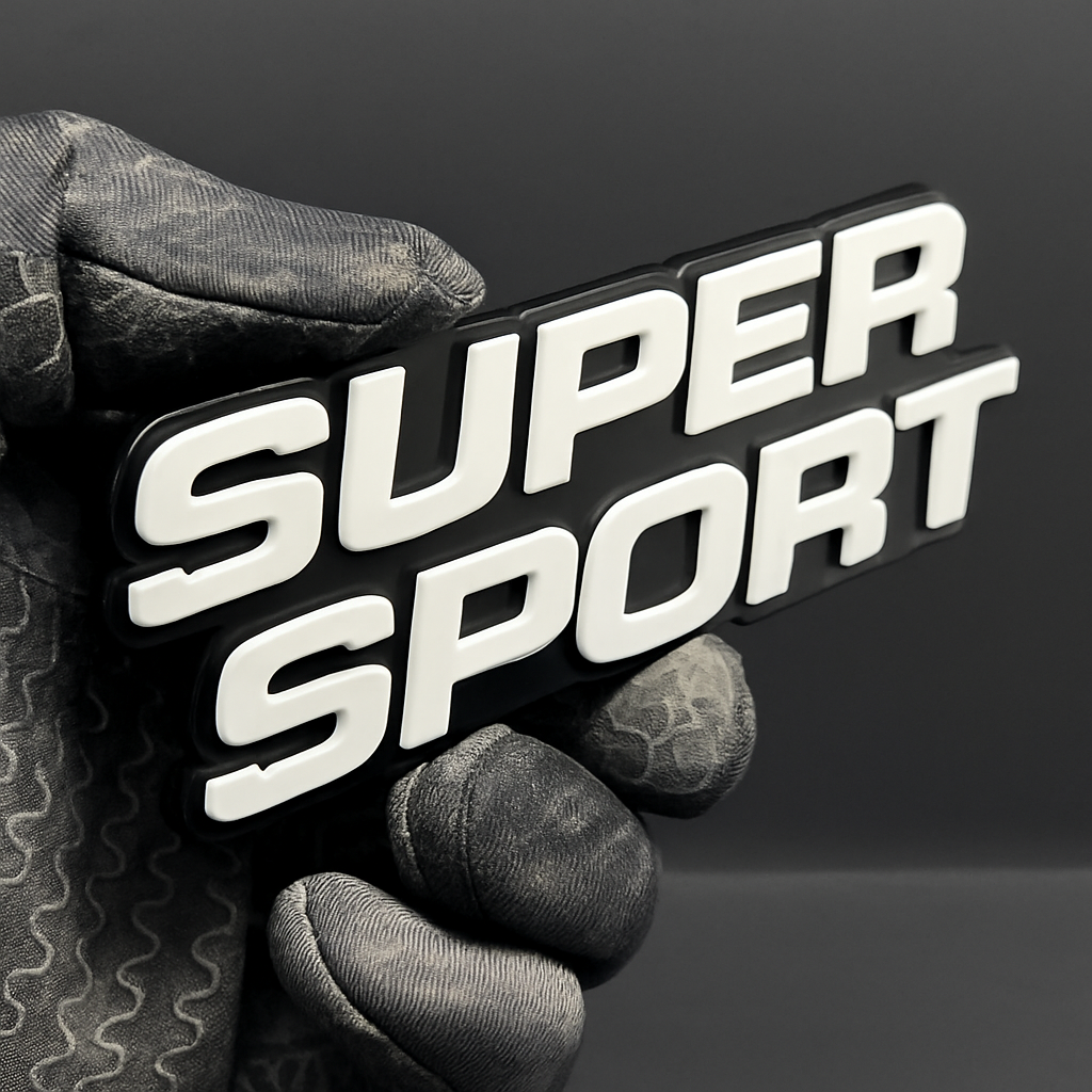 1PC SUPER SPORT Emblem – Custom 3D Acrylic Multicolor Car Fender Sticker