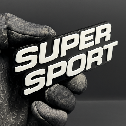 1PC SUPER SPORT Emblem – Custom 3D Acrylic Multicolor Car Fender Sticker