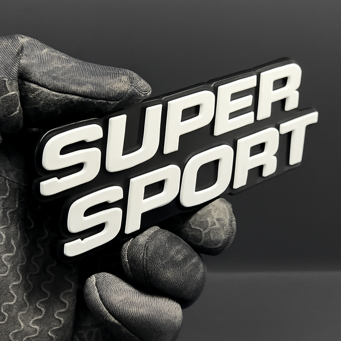 1PC SUPER SPORT Emblem – Custom 3D Acrylic Multicolor Car Fender Sticker