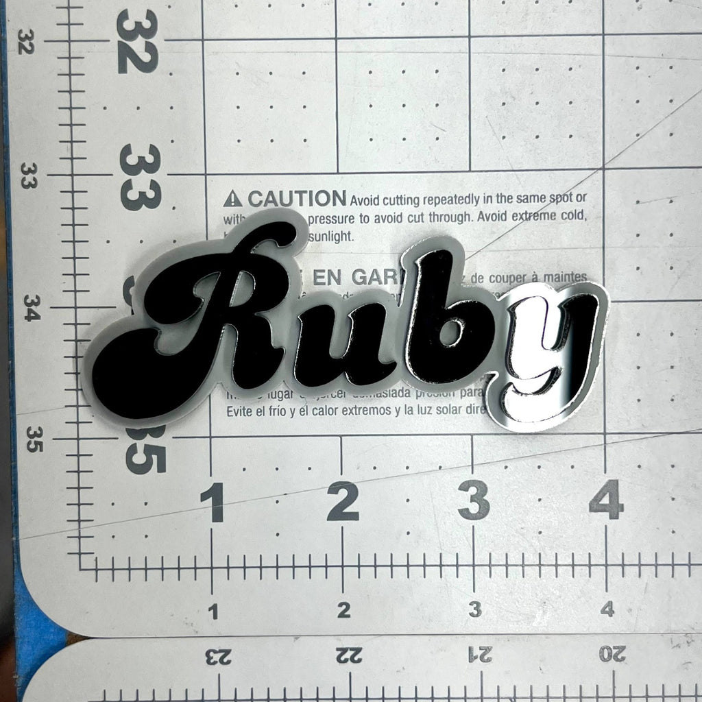 1pc RUBY 3D Acrylic Badge – Custom Exterior Emblem for Car, SUV & Truck