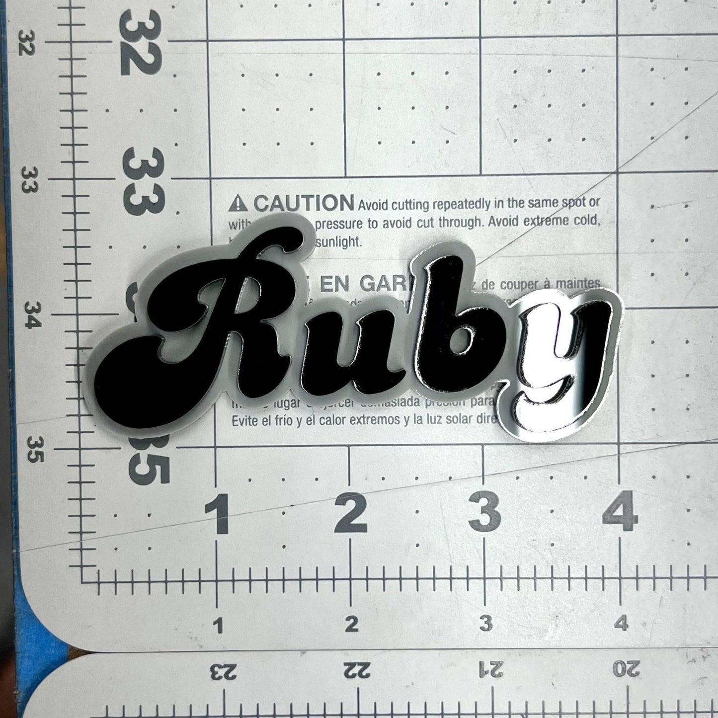 1pc RUBY 3D Acrylic Badge – Custom Exterior Emblem for Car, SUV & Truck