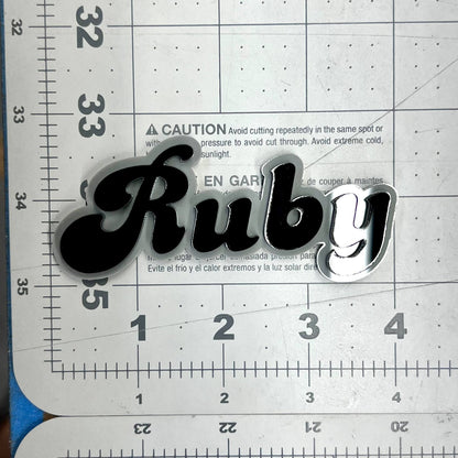 1pc RUBY 3D Acrylic Badge – Custom Exterior Emblem for Car, SUV & Truck