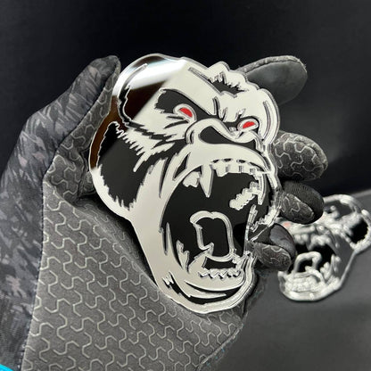 Gorilla Mirror Emblem Badges Car Truck (2 BADGES) Fender Angry Agressive