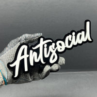 1PC ANTISOCIAL Emblem – 3D Multicolor Acrylic Badge for Car, SUV & Truck