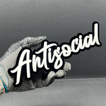 1PC ANTISOCIAL Emblem – 3D Multicolor Acrylic Badge for Car, SUV & Truck