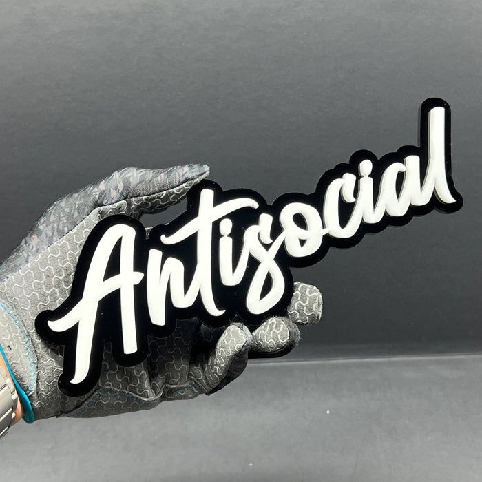 1PC ANTISOCIAL Emblem – 3D Multicolor Acrylic Badge for Car, SUV & Truck