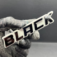 1PCS BLACK Emblem – Durable 3D Multicolor Acrylic Car & SUV Fender Badge
