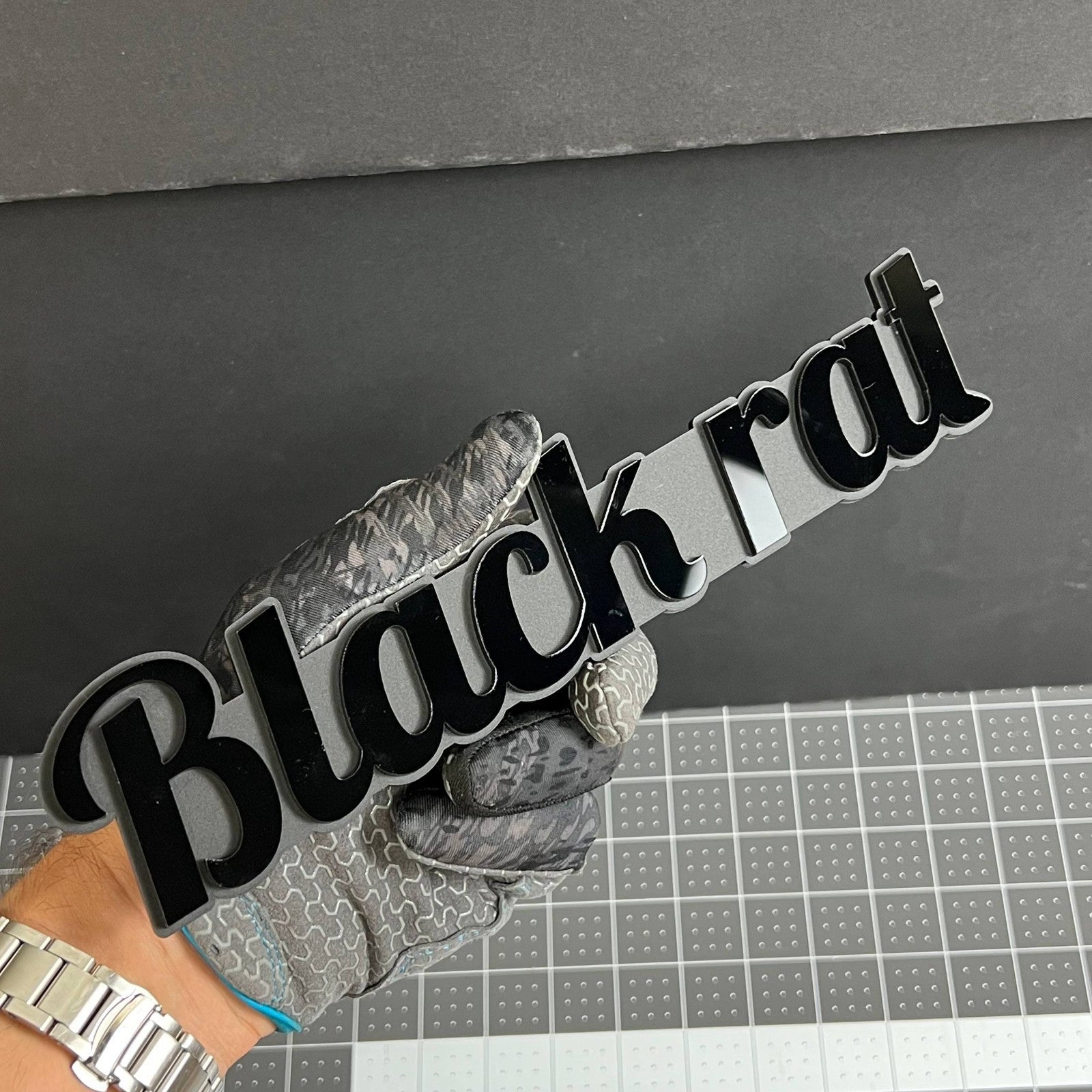 1PCS BLACK RAT Emblem – Durable 3D Multicolor Acrylic Car & Truck Badge