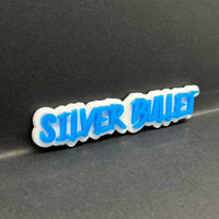 1PC Silver Bullet Emblem – 3D Multicolor Acrylic Car Fender Tailgate Badge