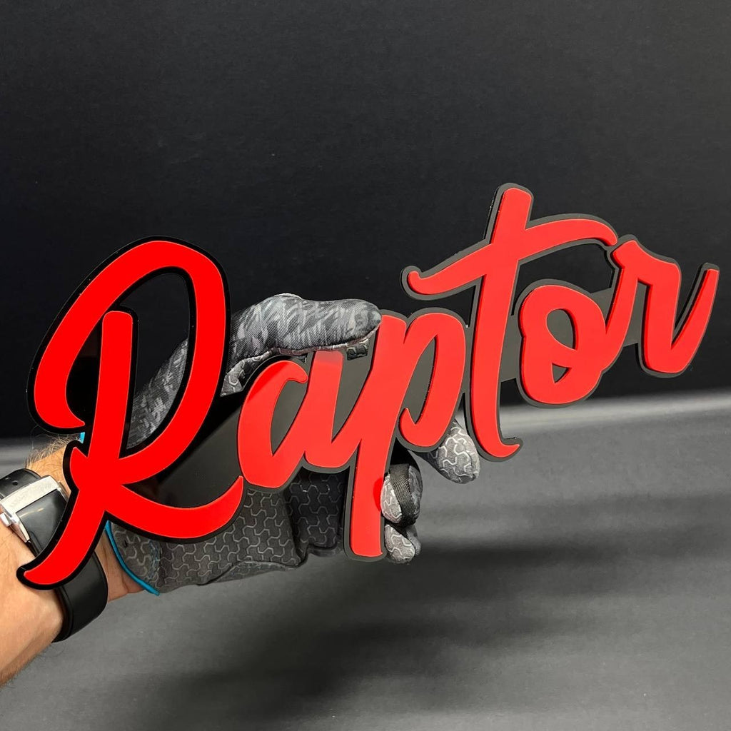 1PC RAPTOR 3D Lettering Emblem – Exterior Badge Decal for Trunk Fender or Door