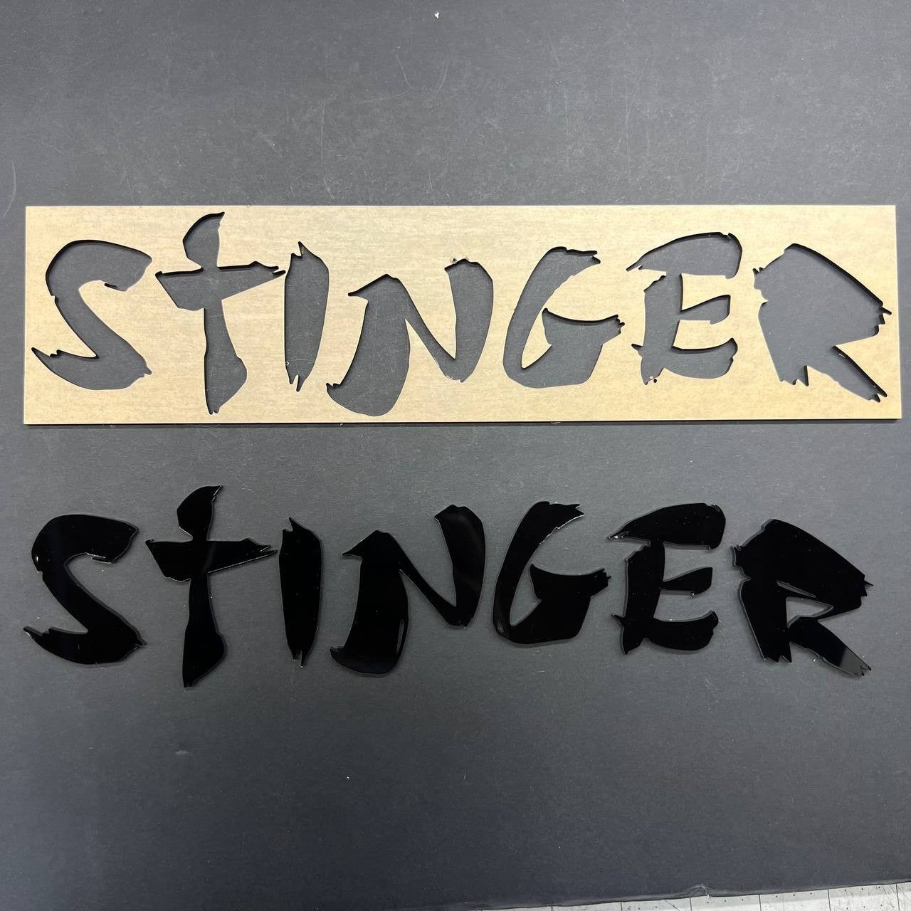 1pcs KIA STINGER Black 3D Emblem Badge – Acrylic Car Fender & Trunk Decal