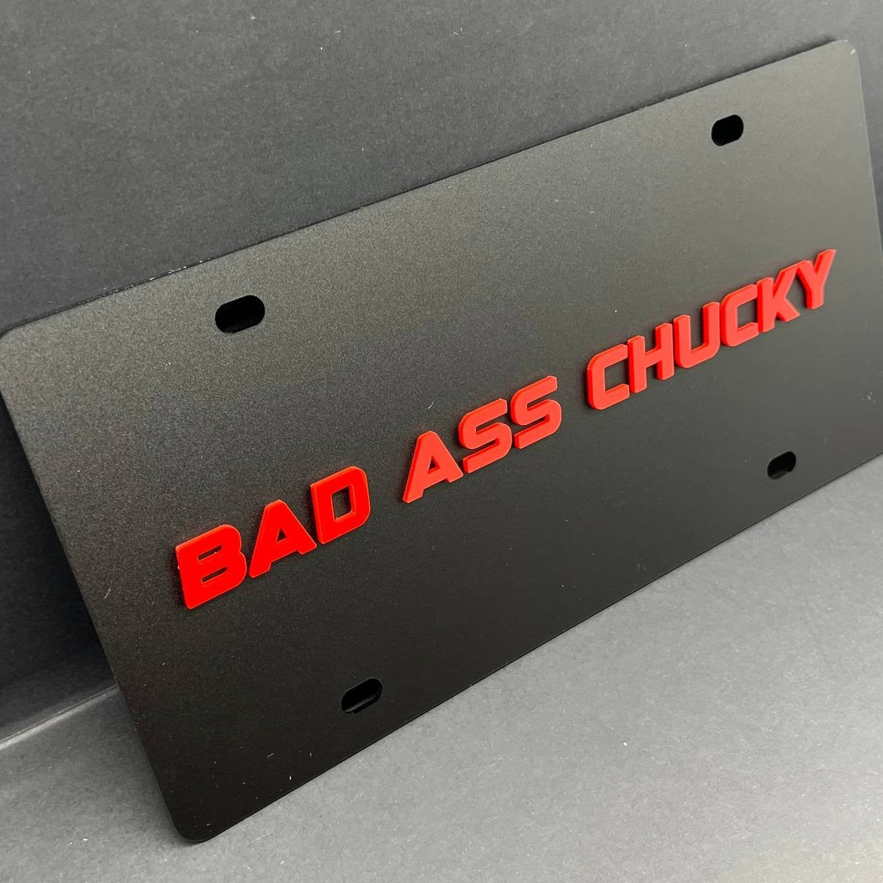 BAD ASS Black License plate Personalized Acrylic 12x6 License Plate