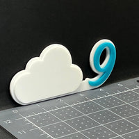1PC Cloud 9 3D Emblem – Custom Acrylic Car Fender Trunk Badge Sticker