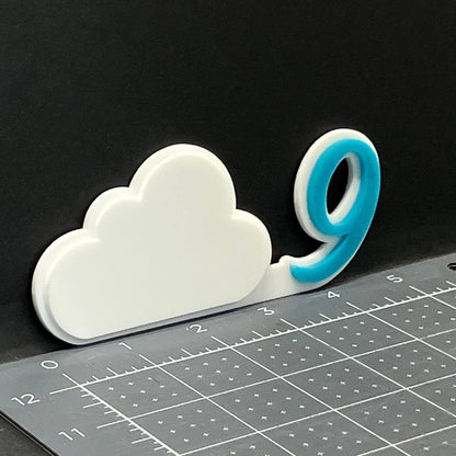 1PC Cloud 9 3D Emblem – Custom Acrylic Car Fender Trunk Badge Sticker