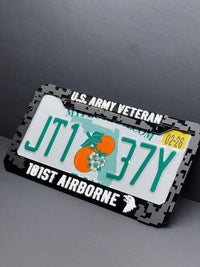 Veteran U.S. Army CUSTOM Black License Plate Frame Cover, Frame, car frame