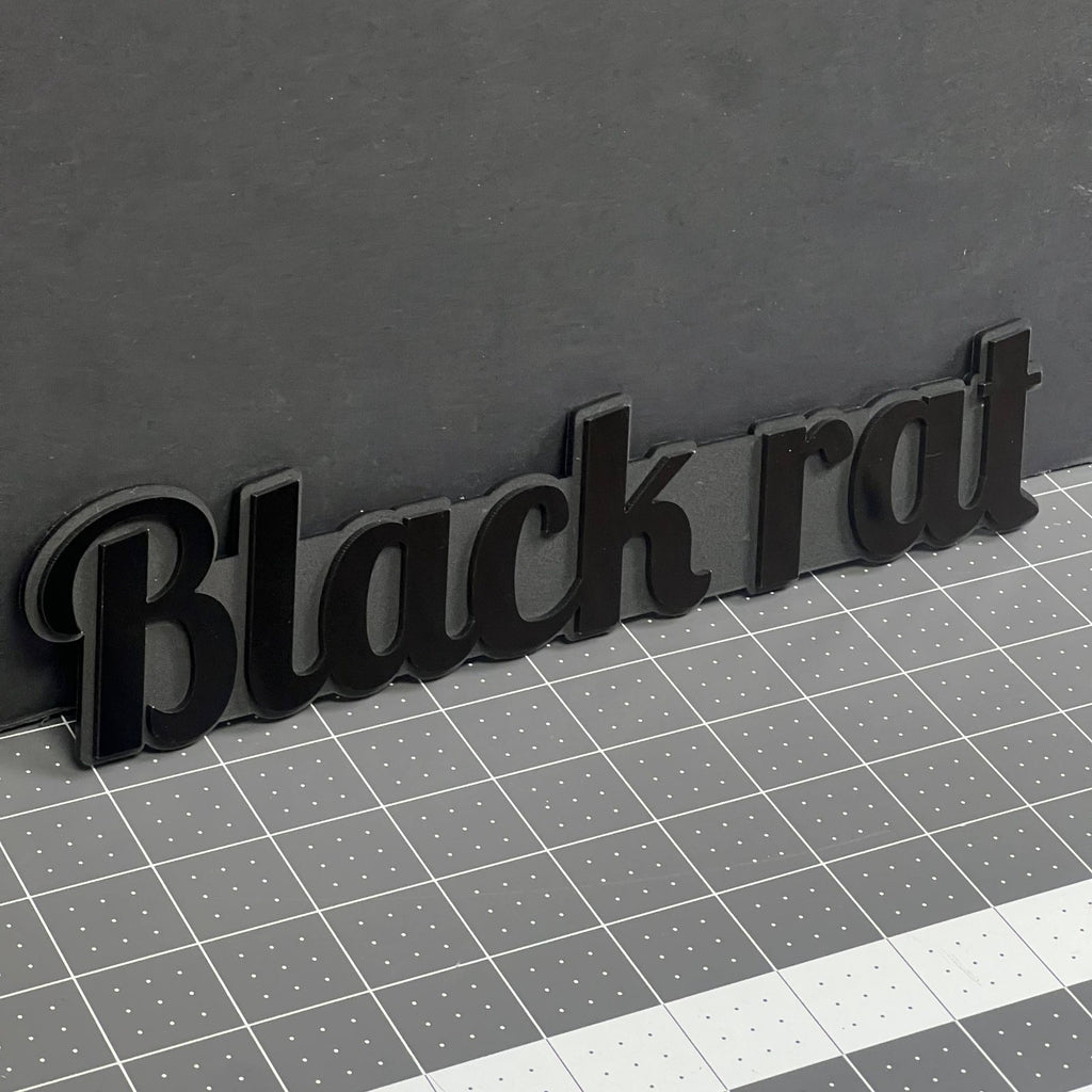 1PCS BLACK RAT Emblem – Durable 3D Multicolor Acrylic Car & Truck Badge