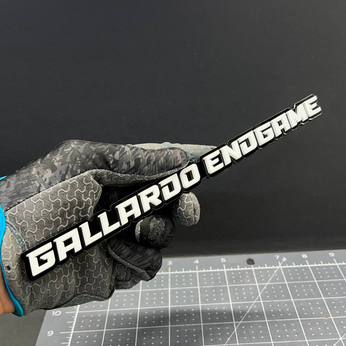 1PC GALLARDO ENDGAME 3D Emblem – White Custom Acrylic Car SUV Truck Badge