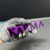 1PC KARMA Emblem – Acrylic Tailgate or Fender Badge for Car, SUV, Truck