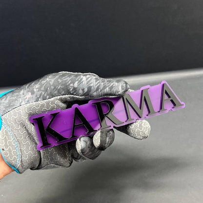 1PC KARMA Emblem – Acrylic Tailgate or Fender Badge for Car, SUV, Truck