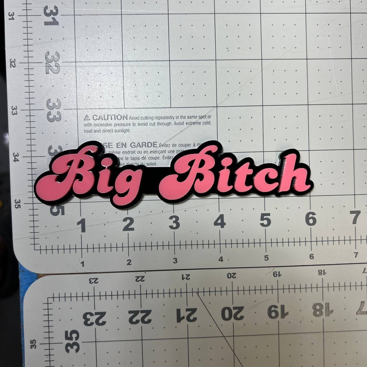 1PC Big Bitch 3D Emblem – Custom Acrylic Car Fender & Trunk Badge Decal