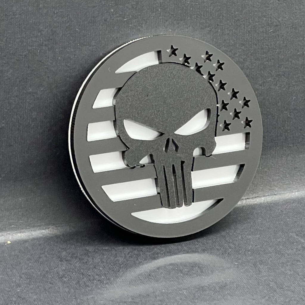 2PCS Black Punisher Fender Emblems – Jeep Wrangler Gladiator
