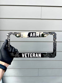 Veteran U.S. Army Black License Plate Frame Cover, Frame, car frame
