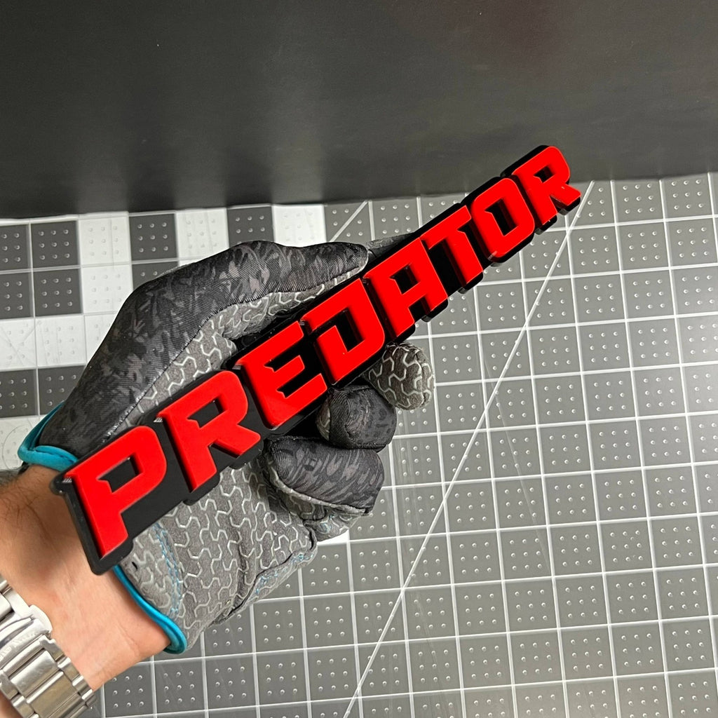 1PCS PREDATOR Emblem – Custom 3D Multicolor Acrylic Car Exterior Badge