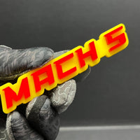 1pc MACH 5 Emblem – 3D Multicolor Acrylic Car, Truck & SUV Exterior Badge