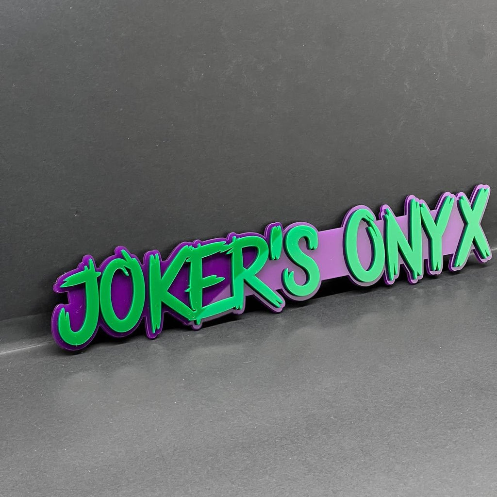 1PC JOKER'S ONYX Emblem – 3D Custom Acrylic Car Fender & Trunk Badge Decal
