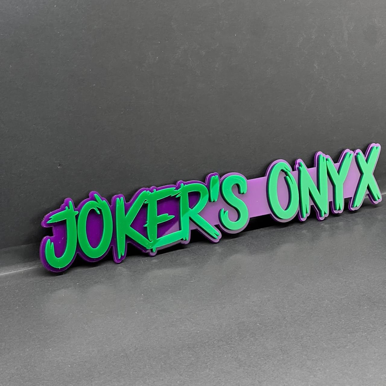 1PC JOKER'S ONYX Emblem – 3D Custom Acrylic Car Fender & Trunk Badge Decal