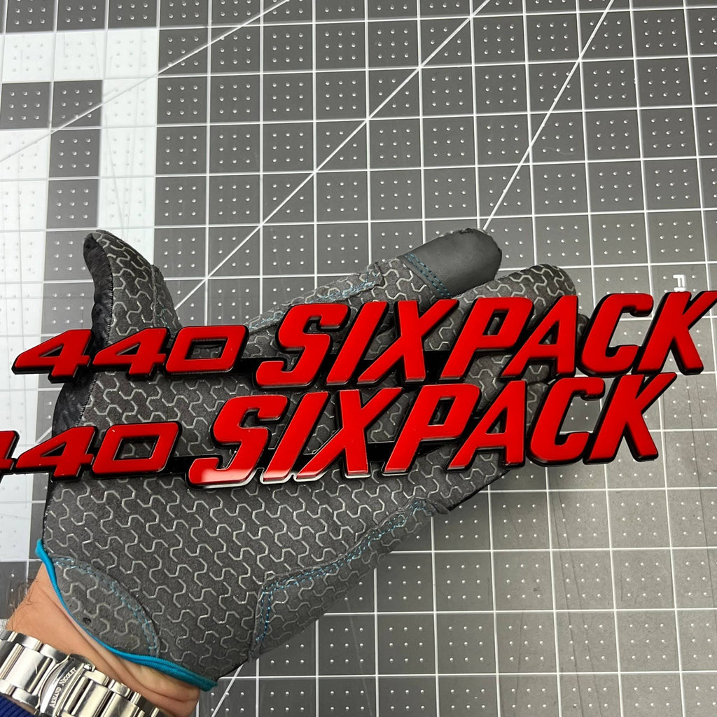 2PCS 440 SIXPACK Emblem Set – 3D Acrylic Car Truck Fender Badge Decal