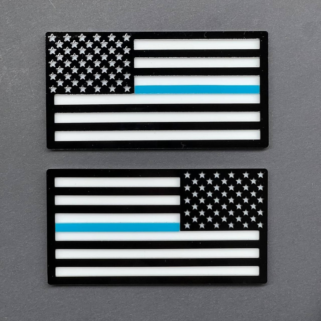 2pcs American Flag Emblem Decal Thin Blue line FENDER EMBLEM BADGE FENDER Flag