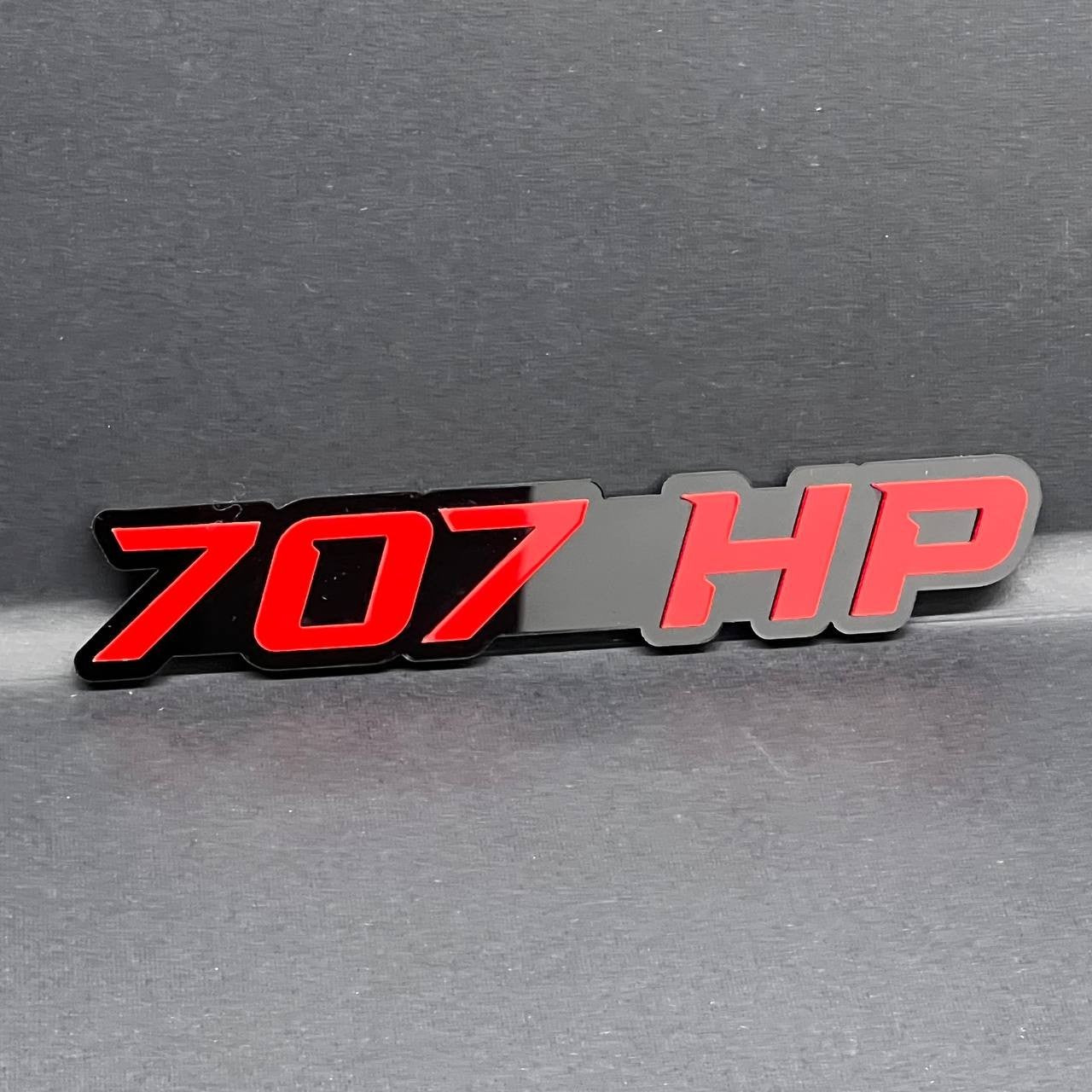 707HP EMBLEMS QTY 2 FENDER EXTERIOR 707HP ENGINE BADGE PAIR 3D ACRYLIC DECAL