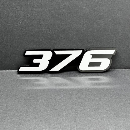 2x White black 376 Hemi Emblems 376 Side Fender Badge 3D for 376 Emblem