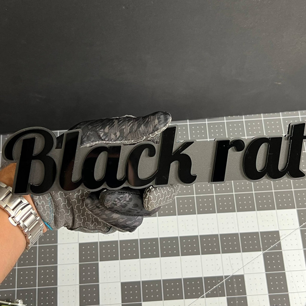 1PCS BLACK RAT Emblem – Durable 3D Multicolor Acrylic Car & Truck Badge