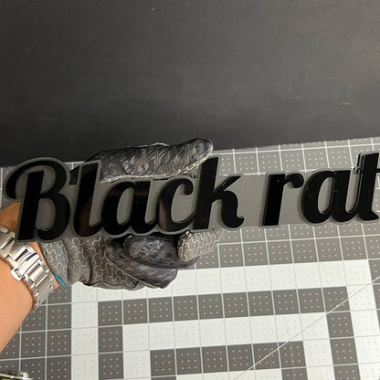 1PCS BLACK RAT Emblem – Durable 3D Multicolor Acrylic Car & Truck Badge